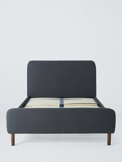 John Lewis Bonnie Upholstered Bed Frame, Small Double - view 2, Brushed Tweed Charcoal