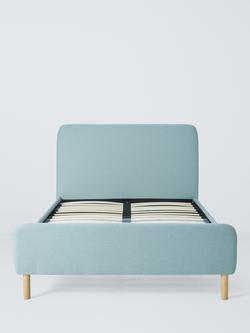 John Lewis Bonnie Upholstered Bed Frame, Small Double - view 2, Textured Weave Blue