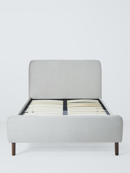 John Lewis Bonnie Upholstered Bed Frame, Small Double - view 2, Deep Velvet Mink