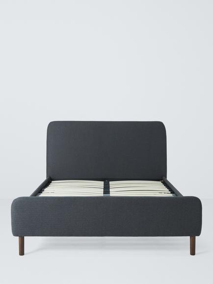John Lewis Bonnie Upholstered Bed Frame, King Size - view 2, Brushed Tweed Charcoal