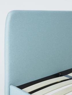 John Lewis Bonnie Upholstered Bed Frame, King Size - view 2, Textured Weave Blue