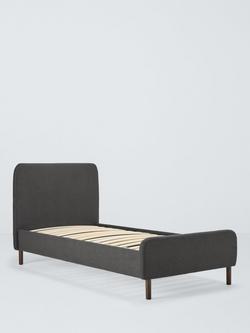 John Lewis Bonnie Upholstered Bed Frame, Single, Brushed Tweed Charcoal