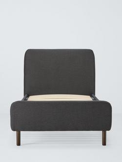 John Lewis Bonnie Upholstered Bed Frame, Single - view 2, Brushed Tweed Charcoal
