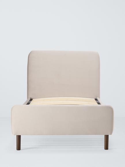 John Lewis Bonnie Upholstered Bed Frame, Single - view 2, Deep Velvet Mink