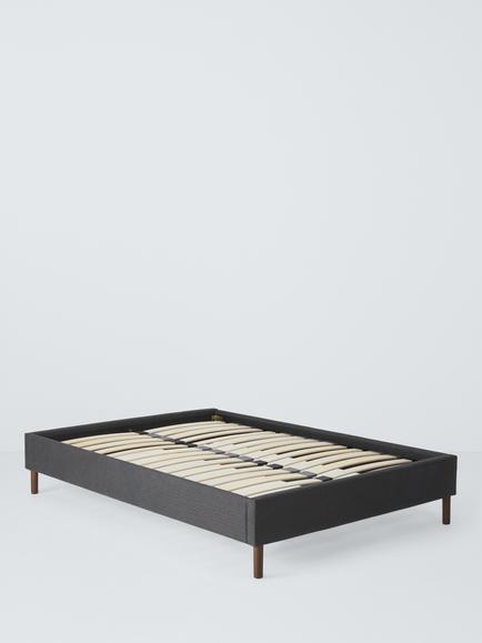 John Lewis Bonnie Platform Bed Frame, Double, Brushed Tweed Charcoal, Brushed Tweed Charcoal