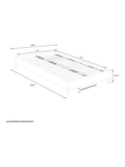 John Lewis Bonnie Platform Bed Frame, Double, Brushed Tweed Charcoal - view 2, Brushed Tweed Charcoal