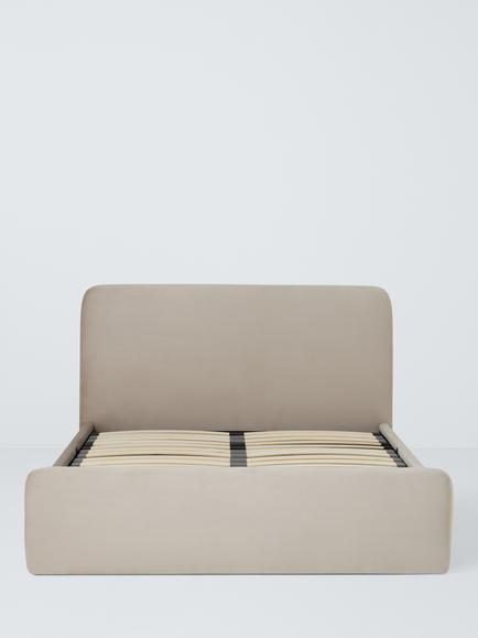 John Lewis Bonnie Ottoman Storage Upholstered Bed Frame, King Size - view 2, Deep Velvet Mink