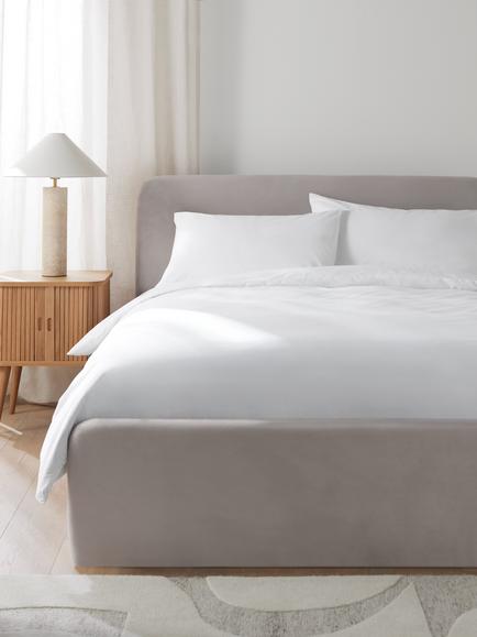 John Lewis Bonnie Ottoman Storage Upholstered Bed Frame, Double - view 2, Deep Velvet Mink