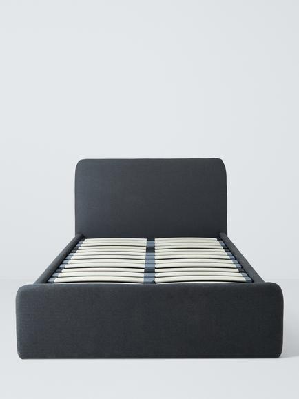 John Lewis Bonnie Ottoman Storage Upholstered Bed Frame, Small Double - view 2, Brushed Tweed Charcoal
