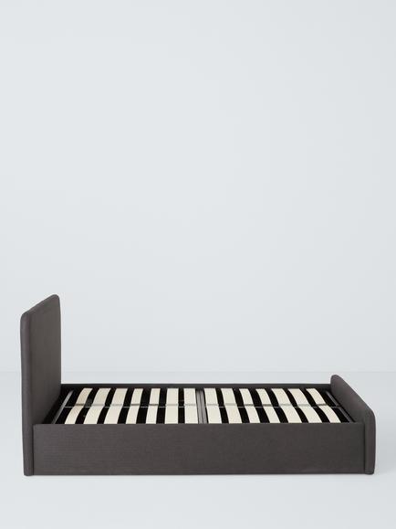 John Lewis Bonnie Ottoman Storage Upholstered Bed Frame, King Size - view 2, Brushed Tweed Charcoal