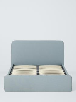 John Lewis Bonnie Ottoman Storage Upholstered Bed Frame, Double - view 2, Textured Weave Blue