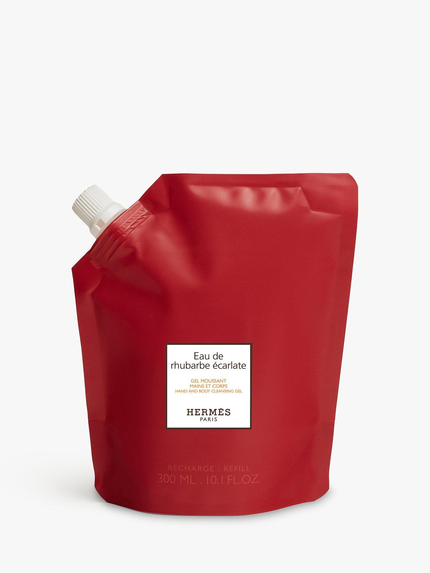 Product image 1 of 2, which shows Hermès Eau de Rhubarbe Écarlate Hand and Body Cleansing Gel Refill, 300ml