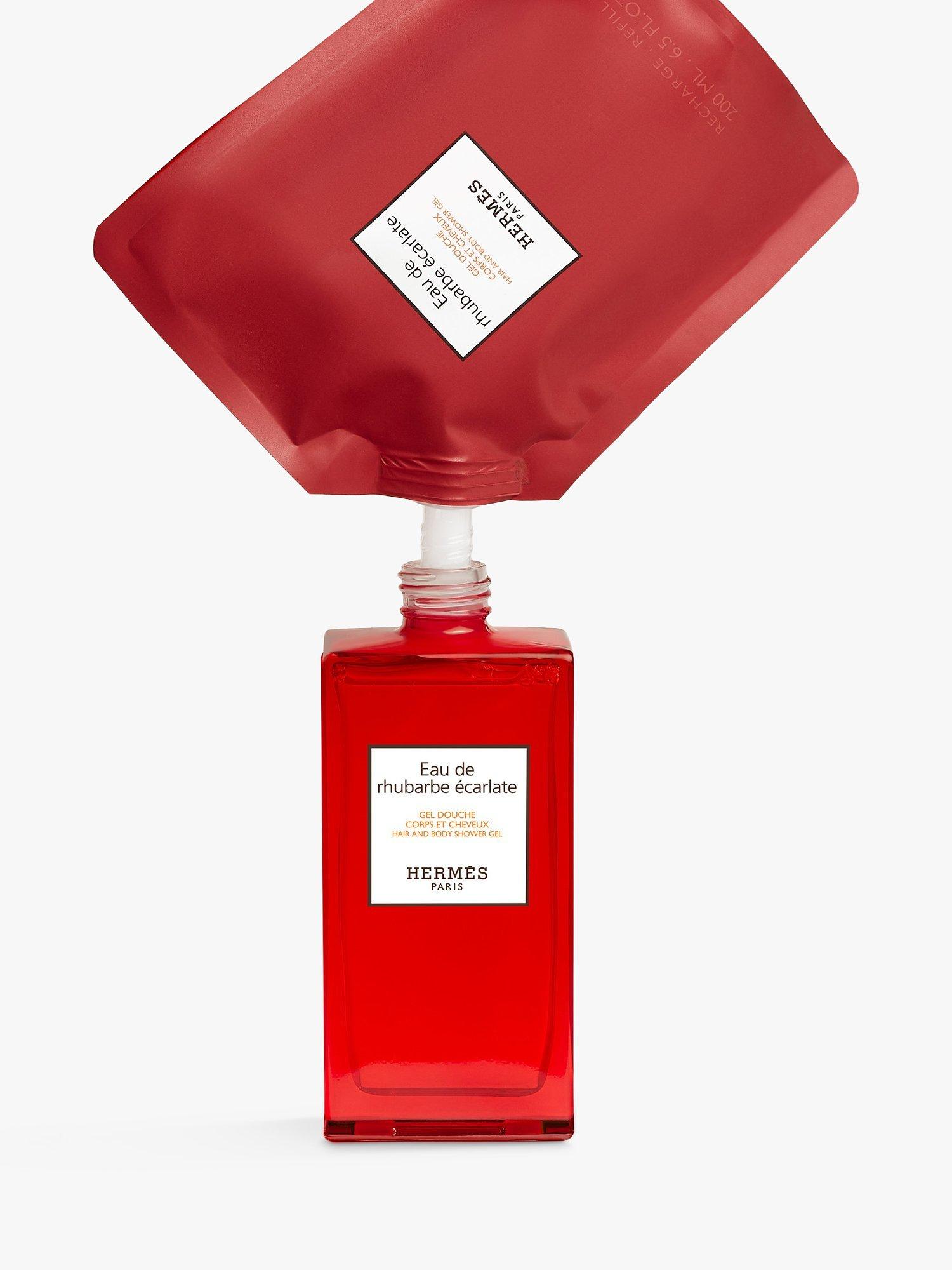 Product image 2 of 2, which shows Hermès Eau de Rhubarbe Écarlate Hair and Body Shower Gel Refill, 200ml