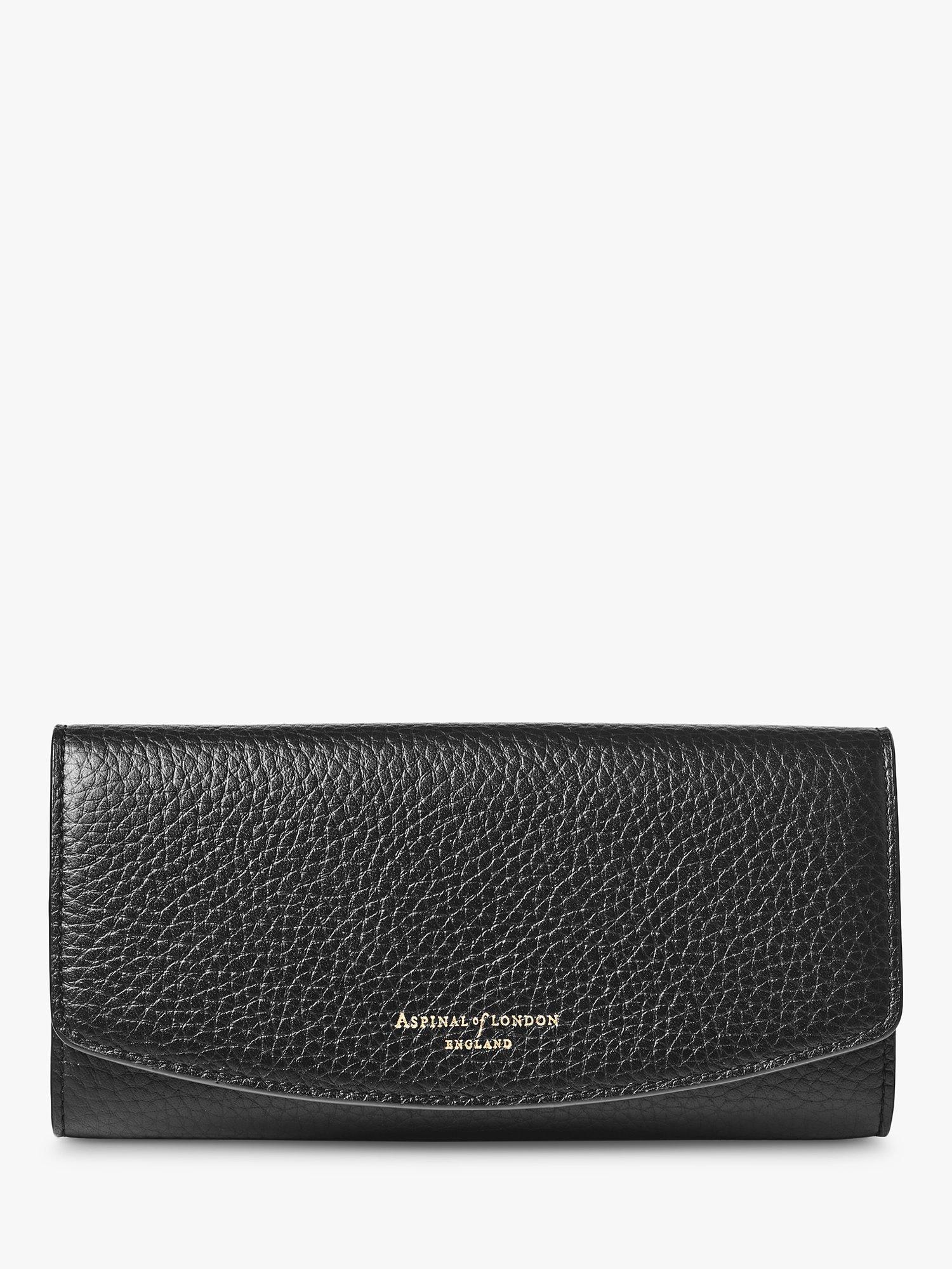 Product image 1 of 5, which shows Aspinal of London Essential Pebble Leather Purse, Black