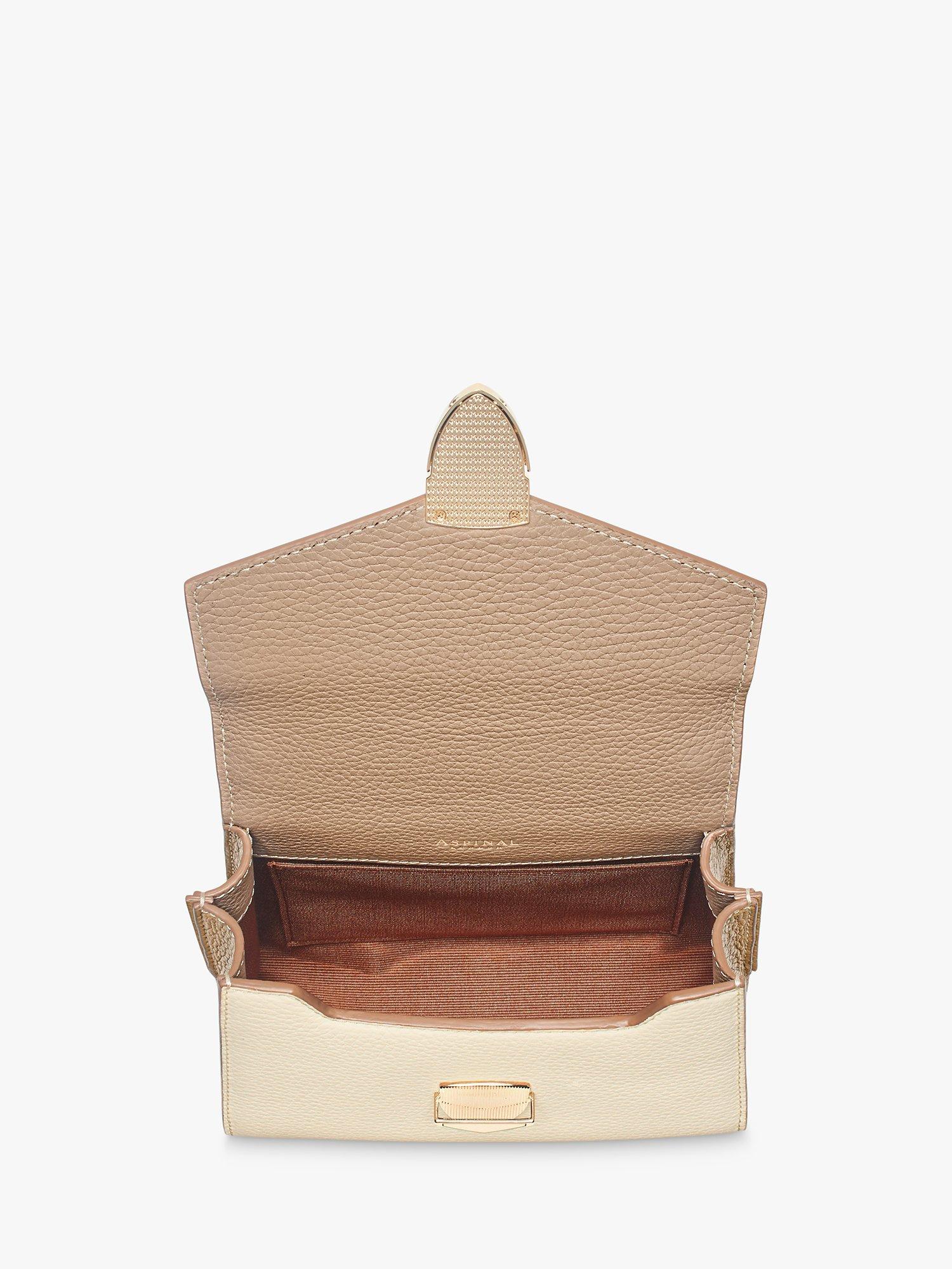 Product image 5 of 8, which shows Aspinal of London Mini Mayfair 2.0 Cross Body Bag, Taupe/Ivory