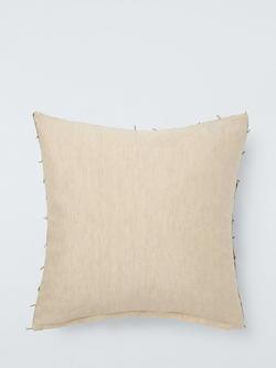 John Lewis Tassel Velvet Cushion - view 2, Olive