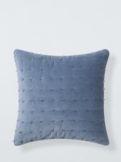 John Lewis Tassel Velvet Cushion, Teal