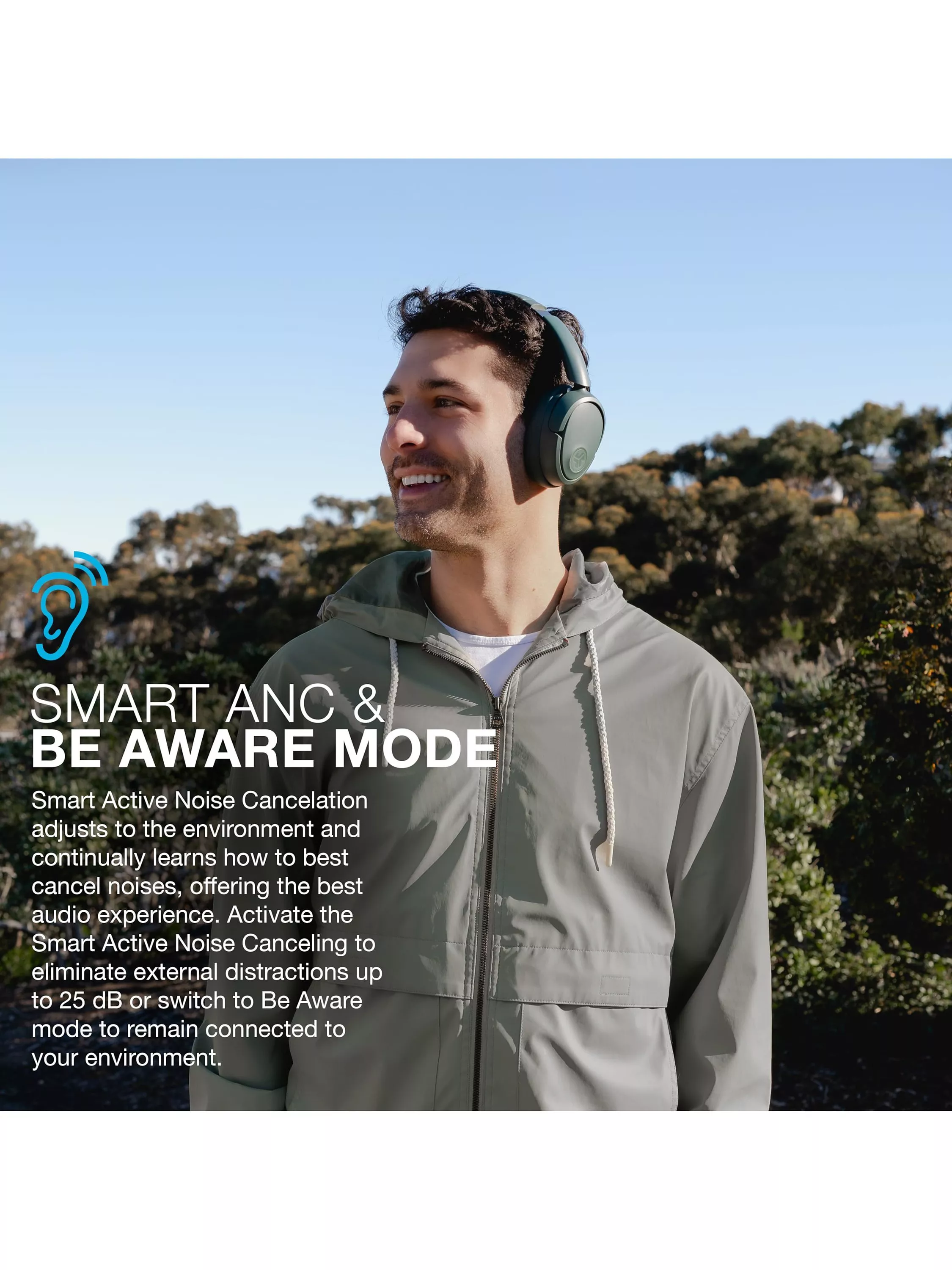 JLab Epic Lux Lab Edition Cuffie Wireless Bluetooth, Nero | Over-Ear ANC con Microfono, 90+ Ore, Pieghevoli, Bluetooth Multipoint e Hi-Res Audio, Cancellazione Rumore