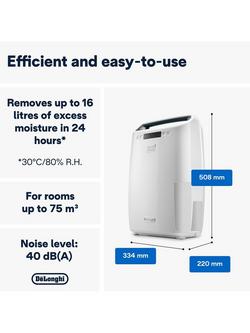 DeLonghi DEXD216RF Dehumidifier, White - view 2, White