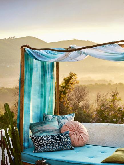 Clarke & Clarke Nairobi Furnishing Fabric - view 2, Azure