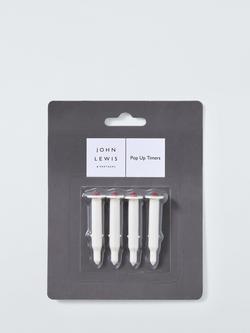 John Lewis Pop Up Poultry Timers, Pack of 4 - view 2, White Multi White