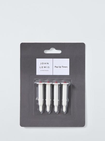 John Lewis Pop Up Poultry Timers, Pack of 4 - view 2, White Multi White