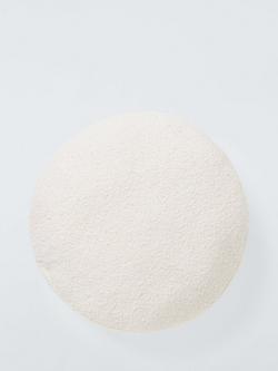 John Lewis Boucle Round Cushion - view 2, Marshmallow