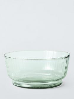 John Lewis Recycled Glass Serve Bowl, 24.5cm, Green, 