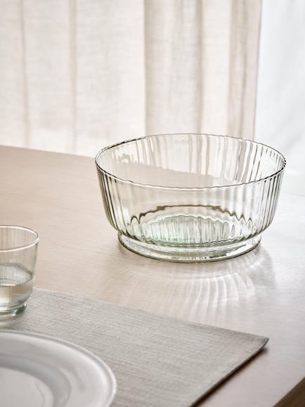 John Lewis Recycled Glass Serve Bowl, 24.5cm, Green - view 2, 