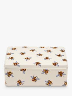 Emma Bridgewater Bumblebee Deep Rectangular Storage Tin, Cream/Multi, Cream/Multi