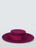 Whiteley Kennedy Boater Wool Hat, Magenta