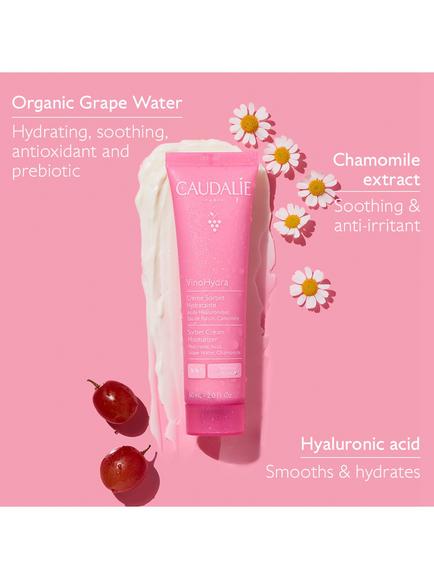 Caudalie VinoHydra Sorbet Cream Moisturiser with Hyaluronic Acid, 60ml - view 2, 
