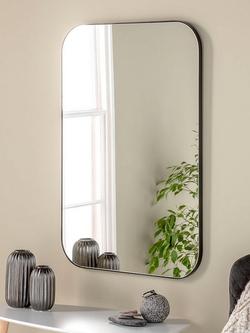 Yearn Arendal Rectangular Wood Frame Wall Mirror, 90 x 60cm, Black
