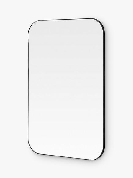 Yearn Arendal Rectangular Wood Frame Wall Mirror, 90 x 60cm - view 2, Black