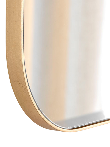 Yearn Arendal Rectangular Wood Frame Wall Mirror, 90 x 60cm - view 2, Gold