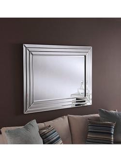 Yearn Cavello Bevelled Glass Rectangular Wall Mirror, Clear, Clear