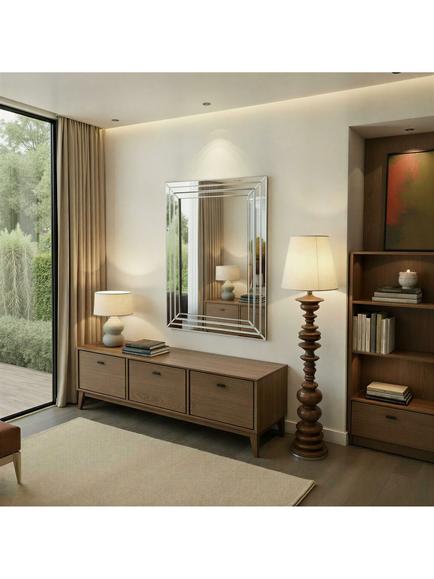 Yearn Cavello Bevelled Glass Rectangular Wall Mirror, Clear - view 2, Clear