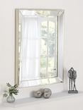Yearn Contemporary Bevelled Glass Rectangular Wall Mirror, Champagne