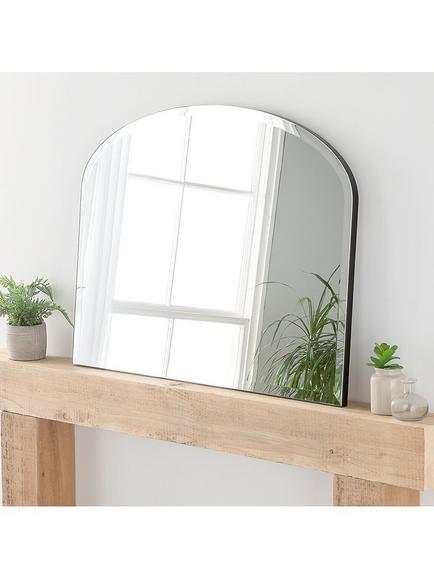 Yearn Delicacy Overmantel Wood Frame Wall Mirror, 69 x 91cm, Black