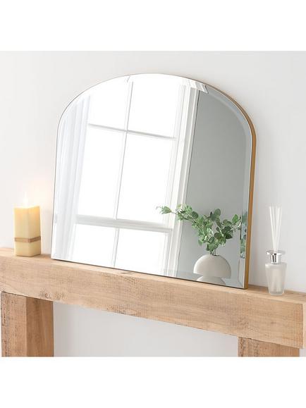 Yearn Delicacy Overmantel Wood Frame Wall Mirror, 69 x 91cm, Gold