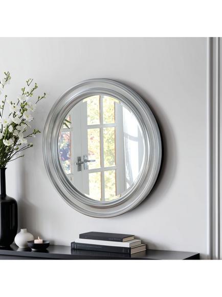 Yearn Denver Round Wall Mirror, 64.5cm, Silver