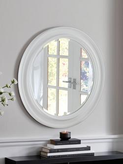 Yearn Denver Round Wall Mirror, 64.5cm, White