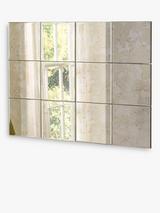 Yearn Manhattan Bevelled Glass Tile Rectangular Wall Mirror, 123 x 92cm, Clear