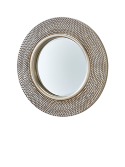 Yearn Studded Round Wall Mirror, 79cm, Silver