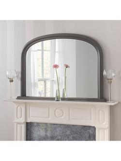 Yearn Ribbed Overmantel Wall Mirror, 77 x 112cm, Dark Grey