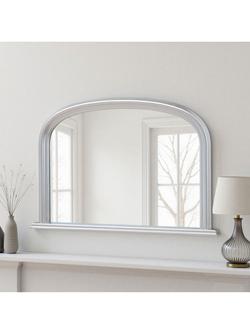 Yearn Ribbed Overmantel Wall Mirror, 77 x 112cm, Silver