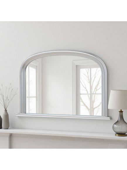 Yearn Ribbed Overmantel Wall Mirror, 77 x 112cm, Silver