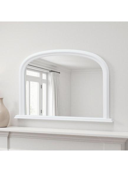 Yearn Ribbed Overmantel Wall Mirror, 77 x 112cm, White