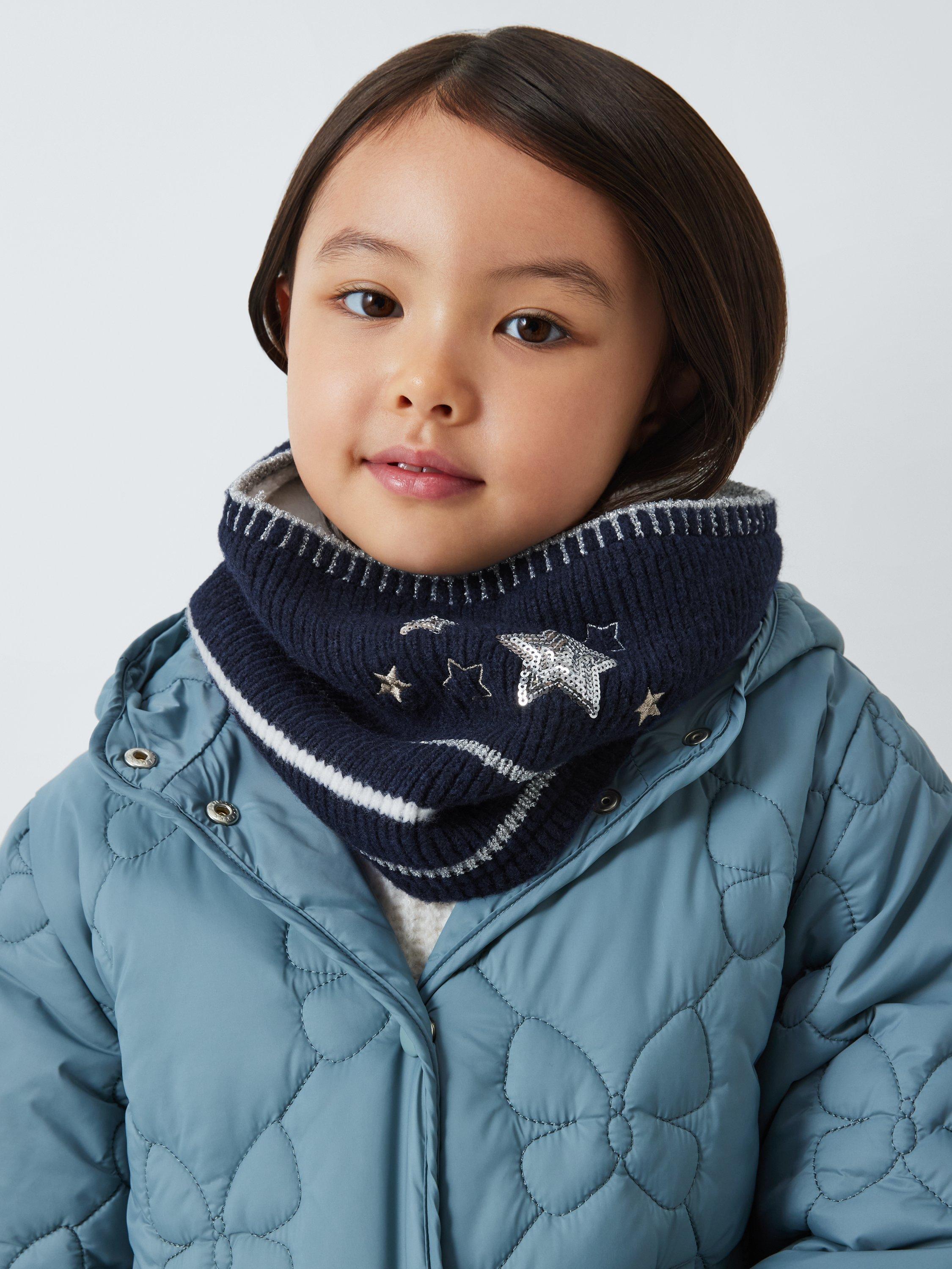Product image 1 of 4, which shows John Lewis Kids' Sequin Star Snood, Navy
