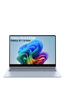 Samsung Galaxy Book4 Edge Laptop, Qualcomm Snapdragon X Elite Processor, 16GB RAM, Galaxy AI, 1TB SSD, 16" 3K Touch Screen, Sapphire Blue, Sapphire Blue